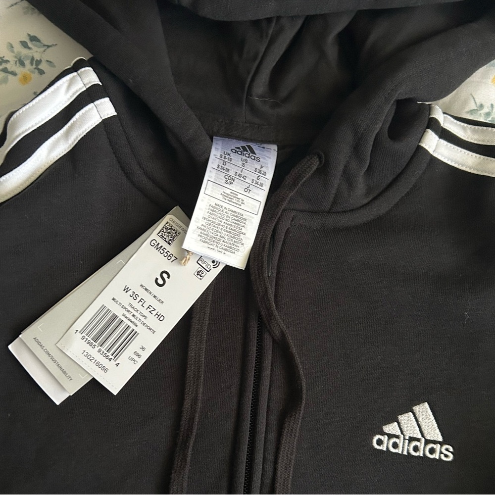 Adidas Women's Essentials Fleece 3-Stripes Full-Zip Hoodie